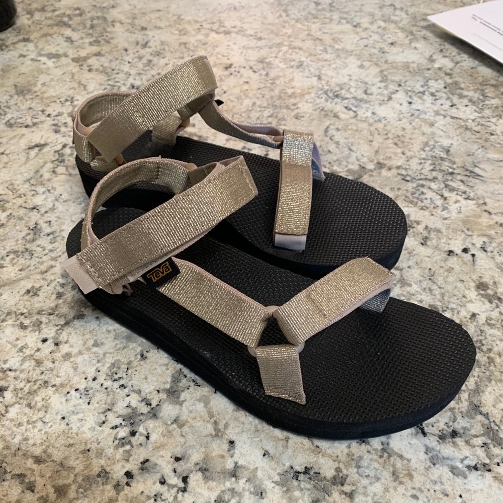 Gold Teva sandals